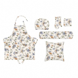 Apron with kitchen towel oven mitt set